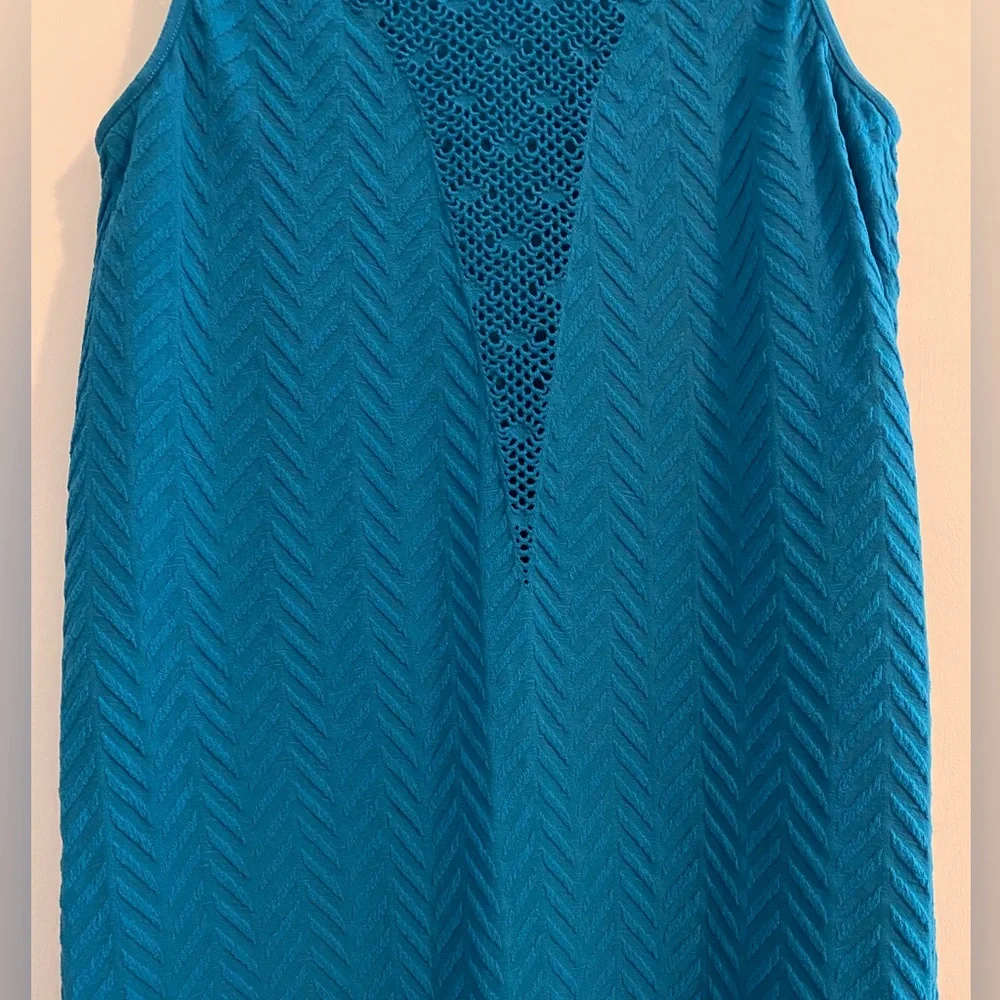 Y2K Free People Intimately Boho Sleeveless Mini Bodycon Summer Beach Dress Teal